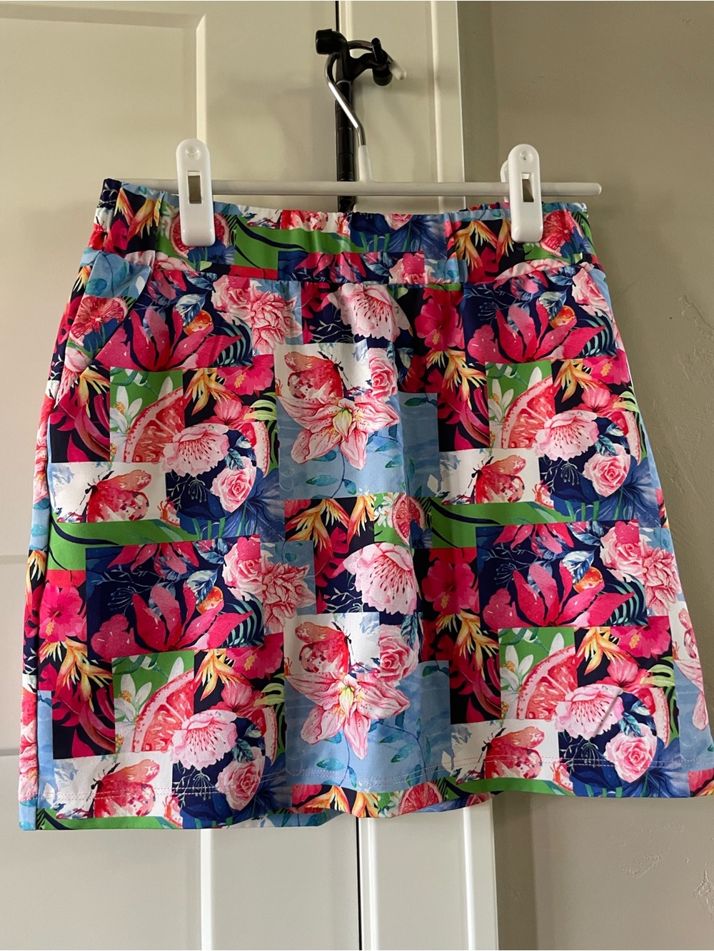 Kyodan Floral Patchwork Golf Skirt - Pink, Blue, Green